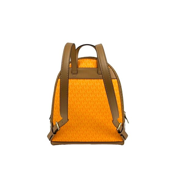 S Michael Kors Rhea Medium Zip Orange Ivory Logo Backpack 35S5GRAB6V NWT $358 main image 7